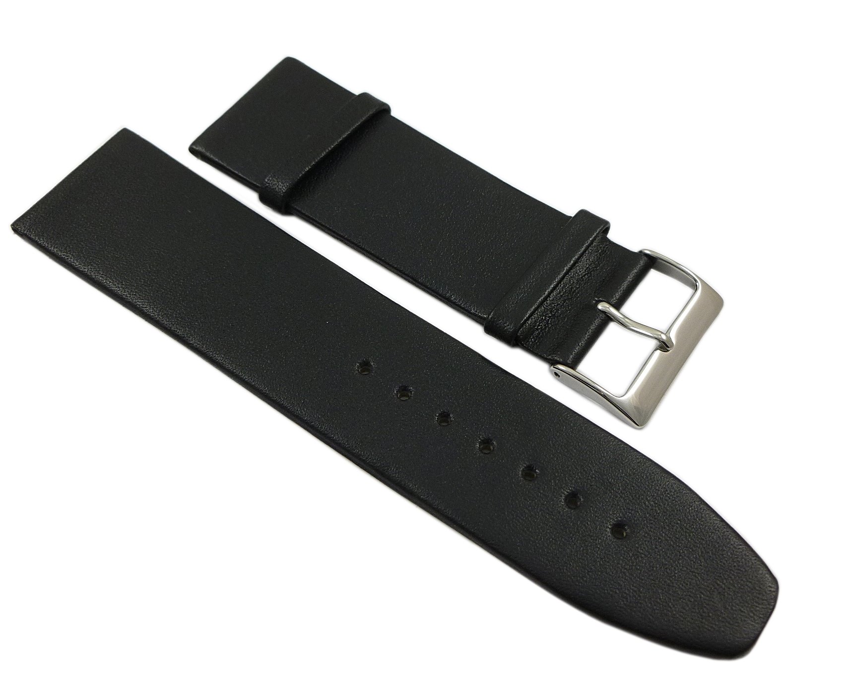 myledershop Uhrenarmbänder cinturino orologio 28 mm nero pelle di vitello