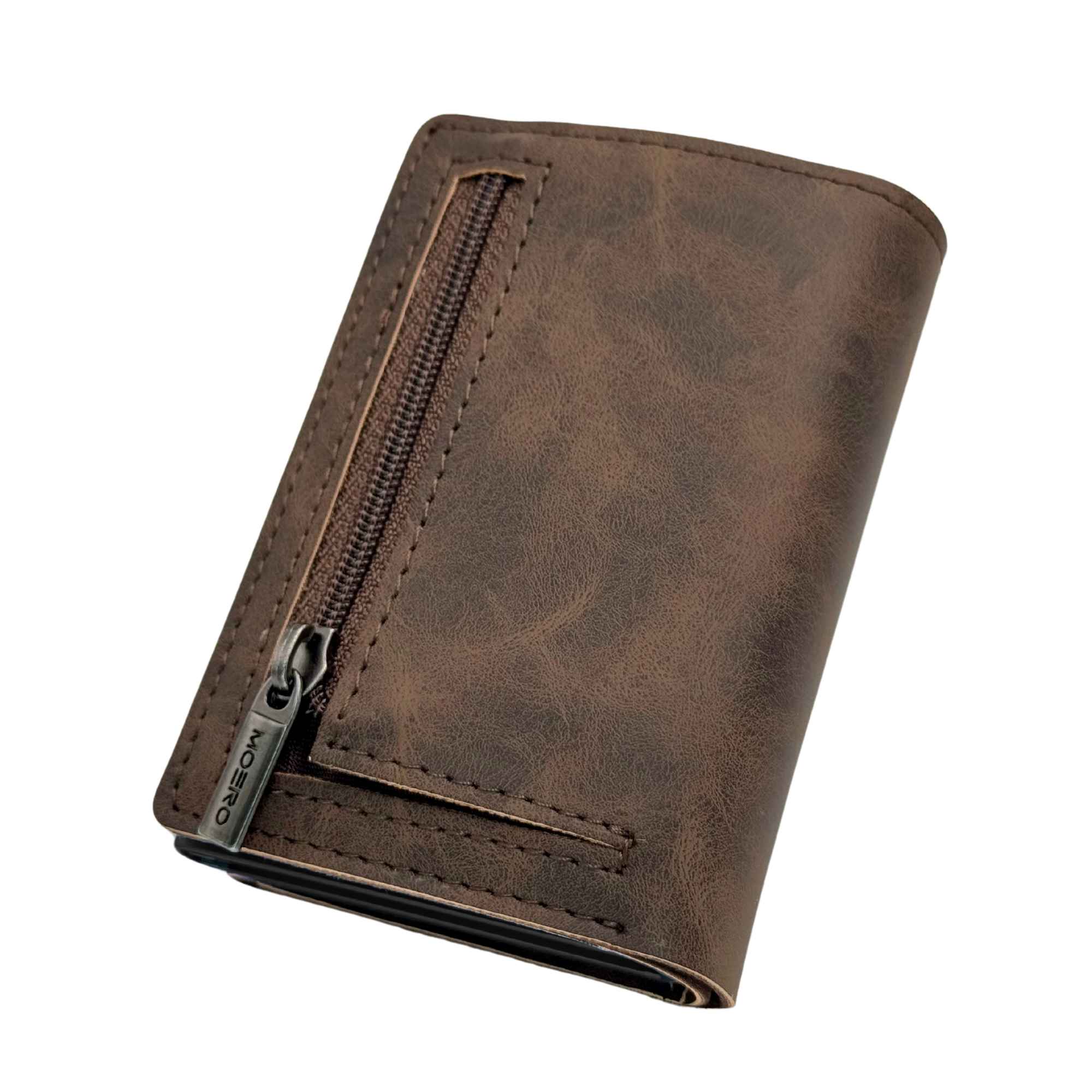 Moero Linea PRO PRO PLUS Zip portafoglio marrone 4.0 RFID