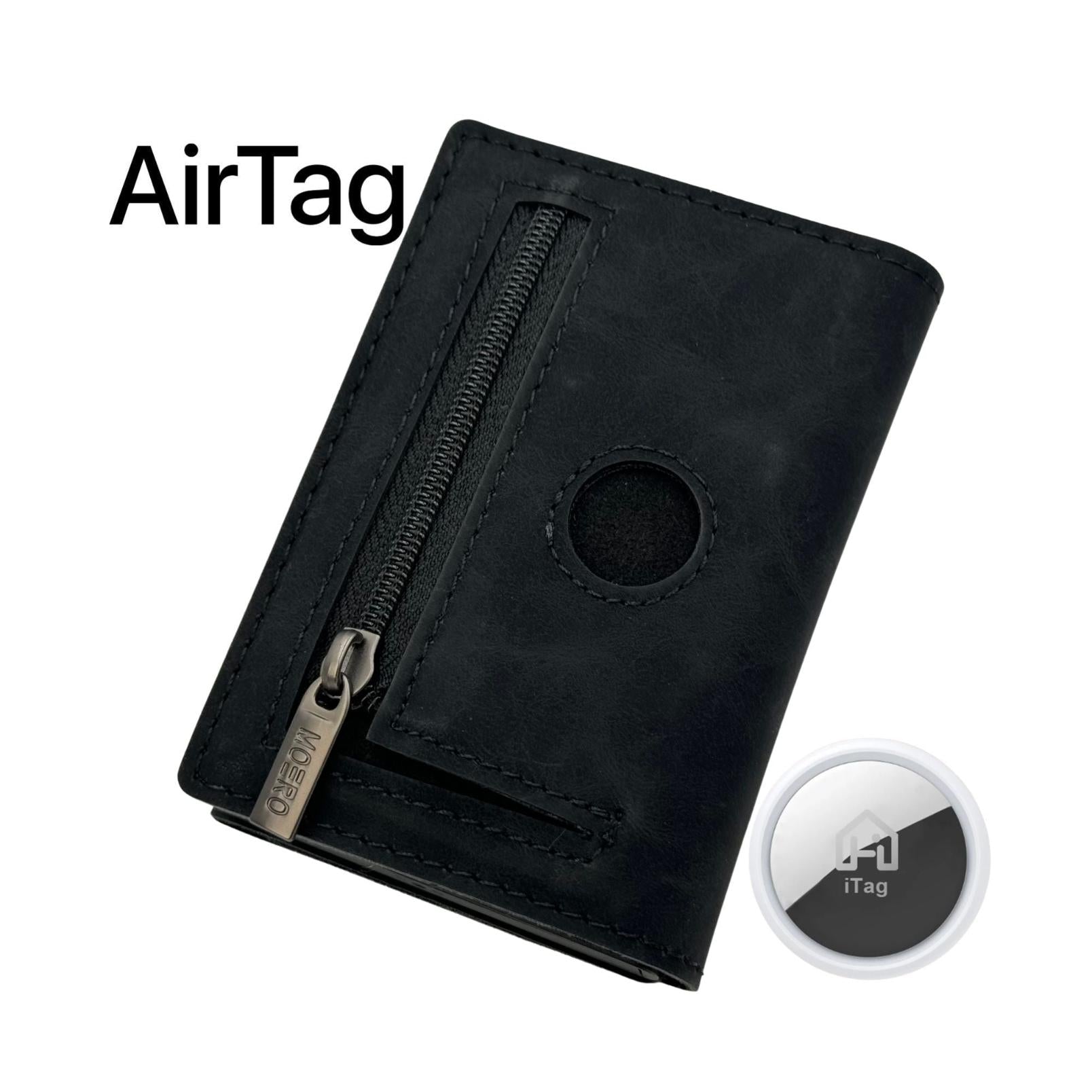 Moero Linea AirTag AirTag PRO Vintage Black portafoglio Nero RFID