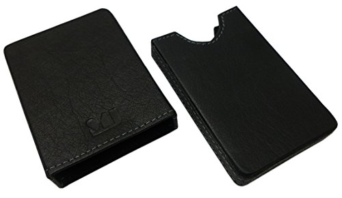 myledershop Kredit- und Visitenkartenetuis portacarte in pelle di bufalo nero