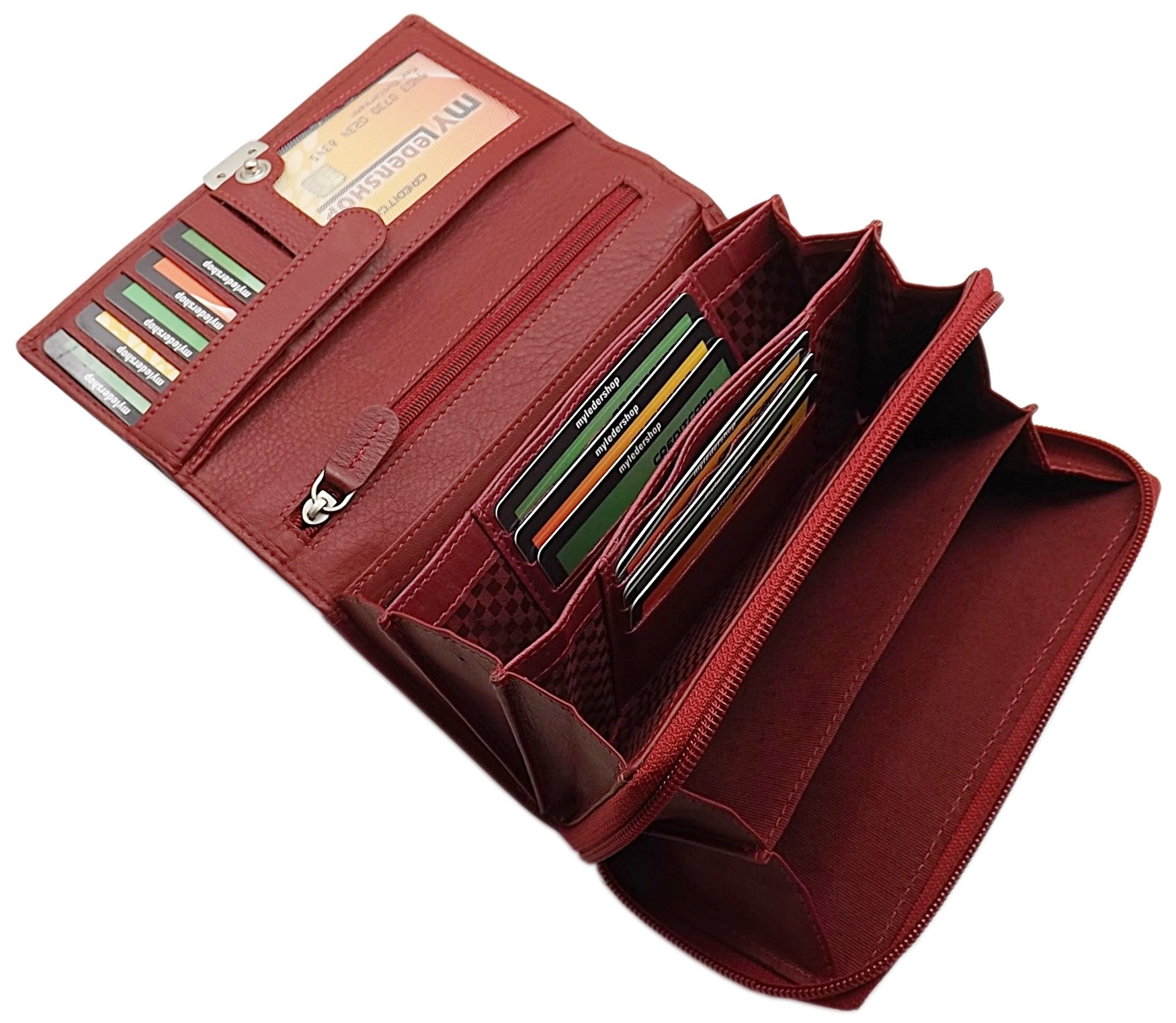 myledershop Damen Geldbörsen Grande portafoglio di pelle per donna portafoglio 5 colori