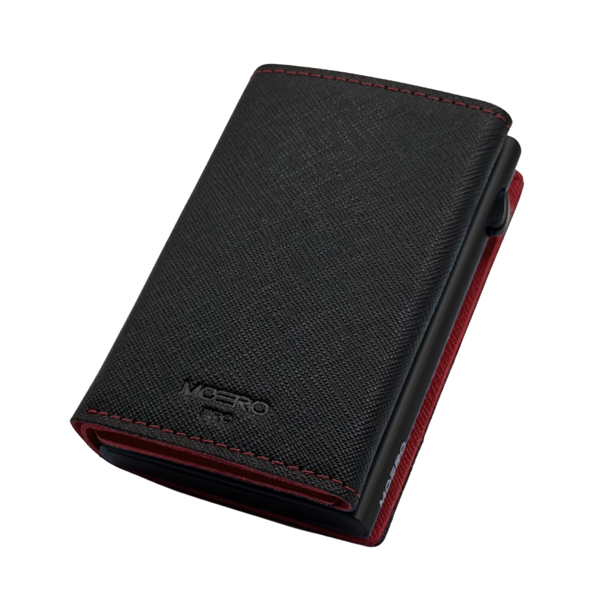 Moero Linea PRO PRO PLUS Zip portafoglio nero rosso RFID con portamonete