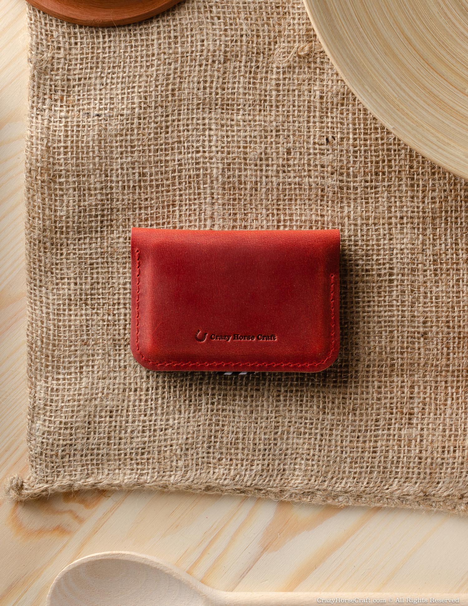 Crazy Horse Craft Wallets & Card Holders Portacarte Fragola Red