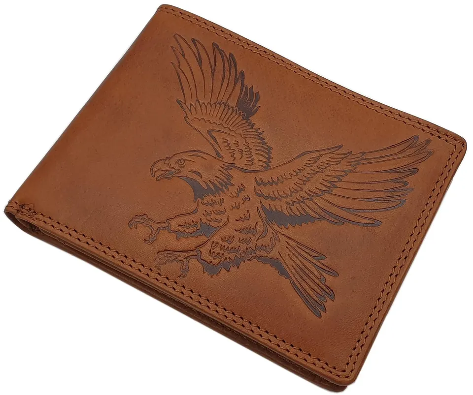 myledershop Herren Geldbörsen Modello 2 formato orizzontale portafoglio RFID cognac