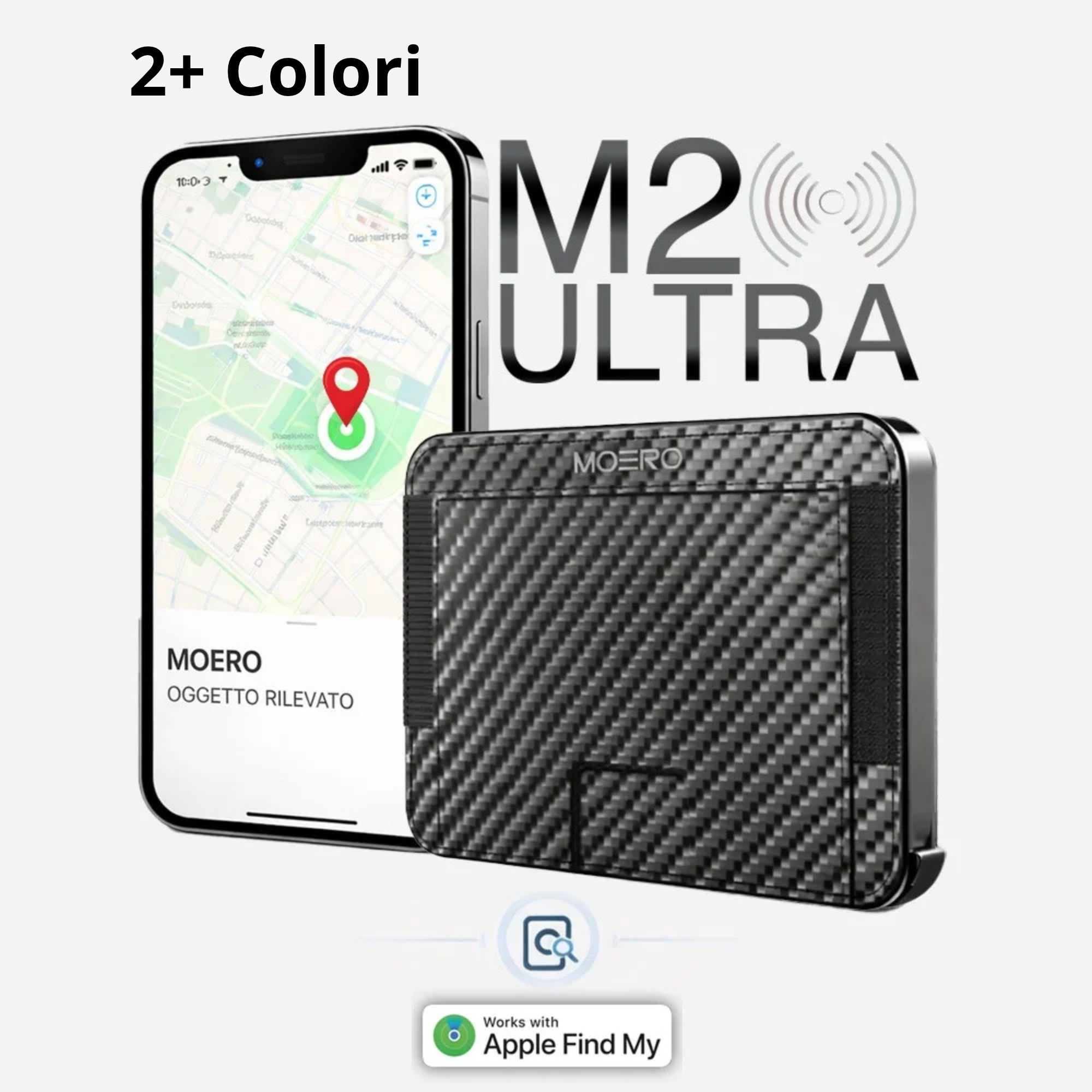 Moero Linea M2 Ultra Carbon MagSafe Wallet portafoglio Black RFID