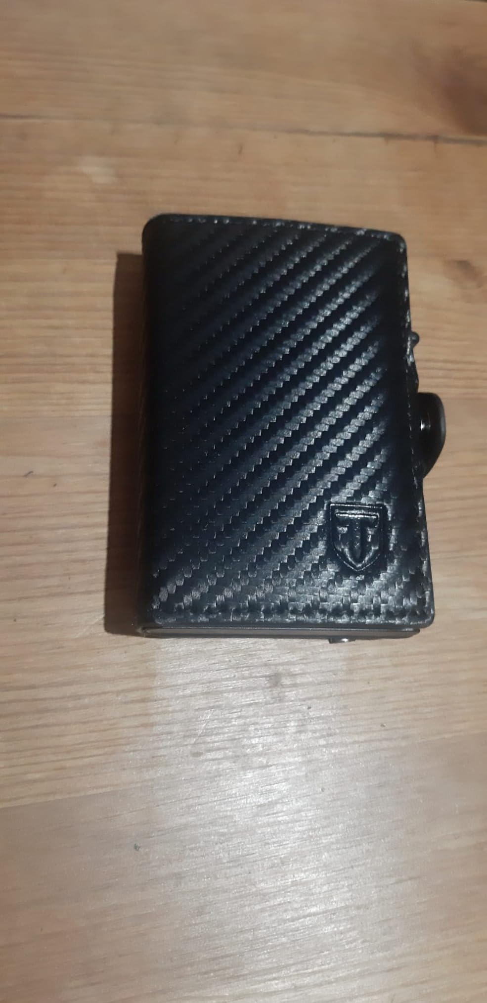 TENBST Card Holder portacarte uomo slim nero RFID con zip
