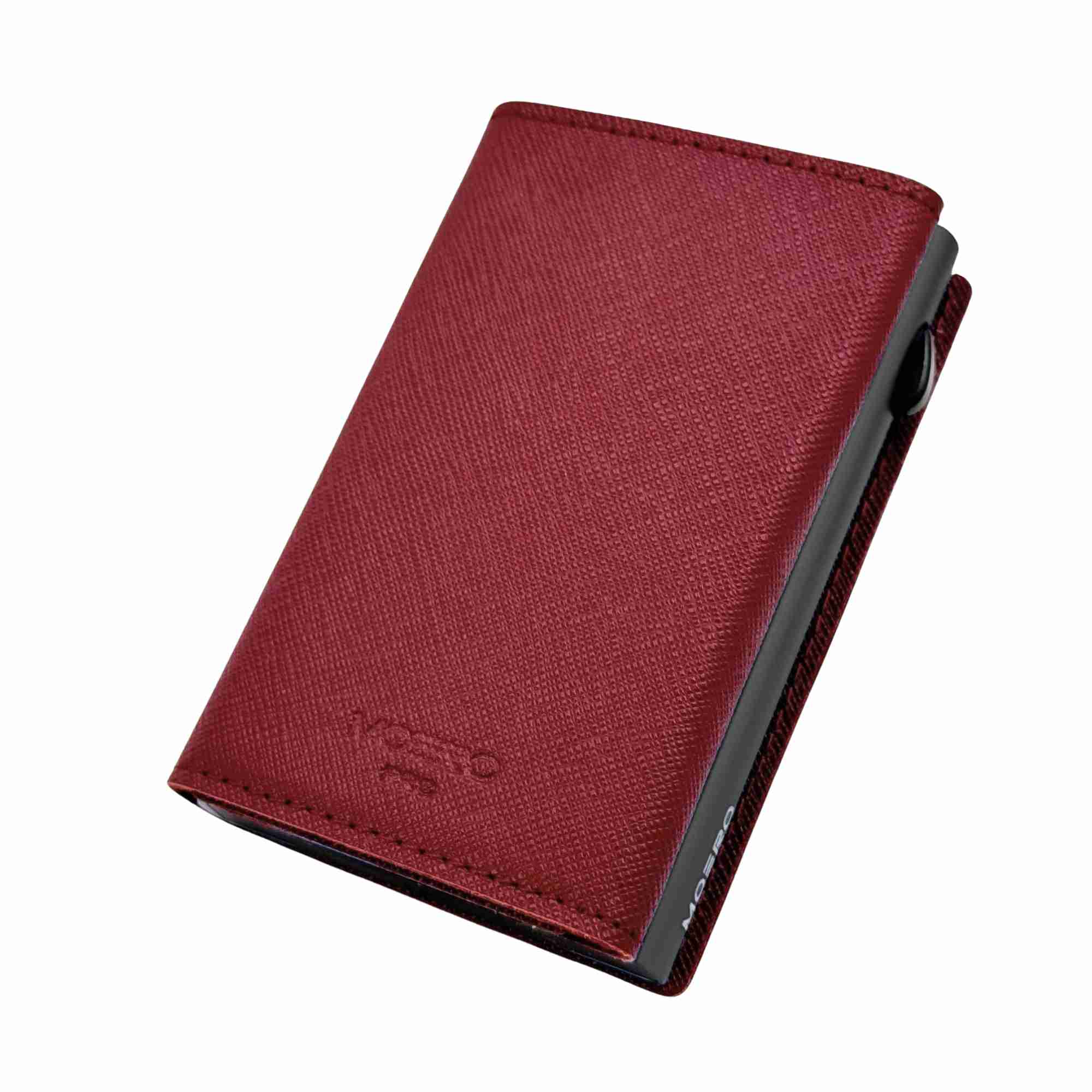 Moero Linea PRO Zip Saffiano portafoglio Bordeaux RFID