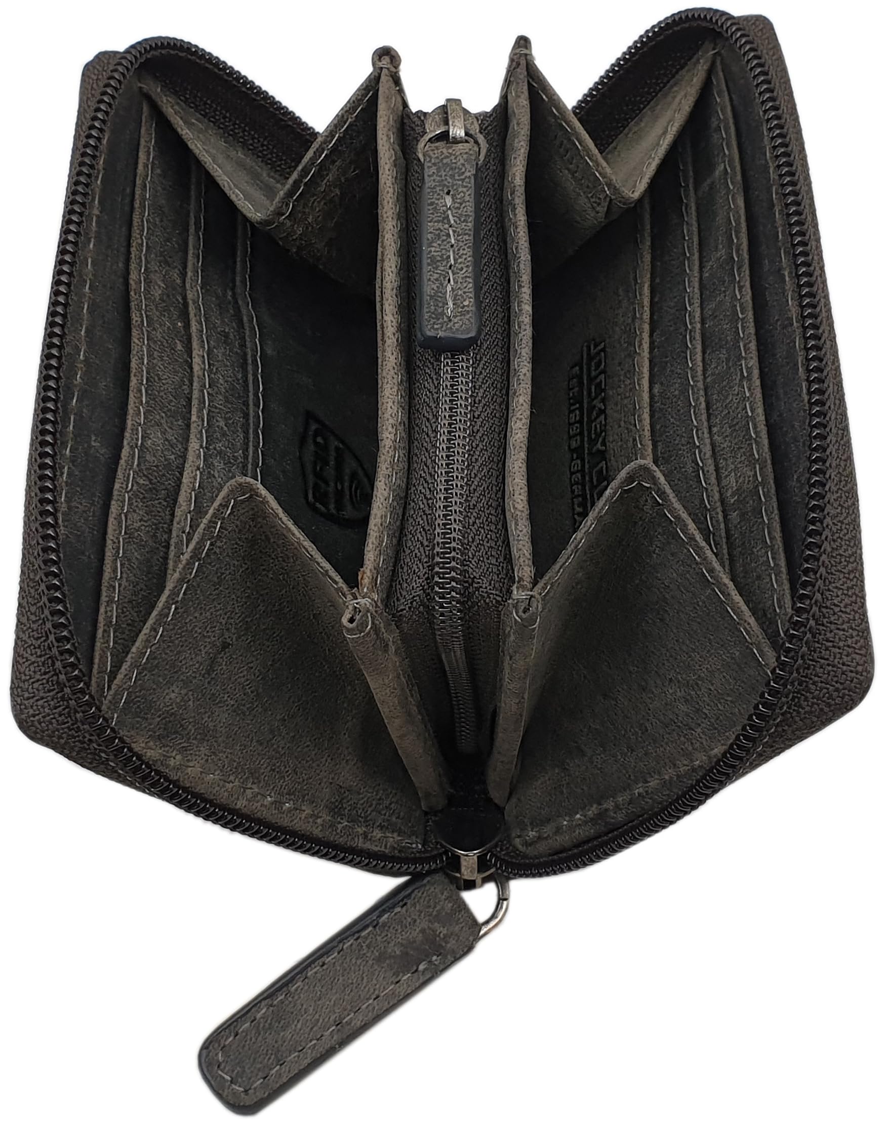myledershop Herren Geldbörsen portafoglio RFID grigio vintage