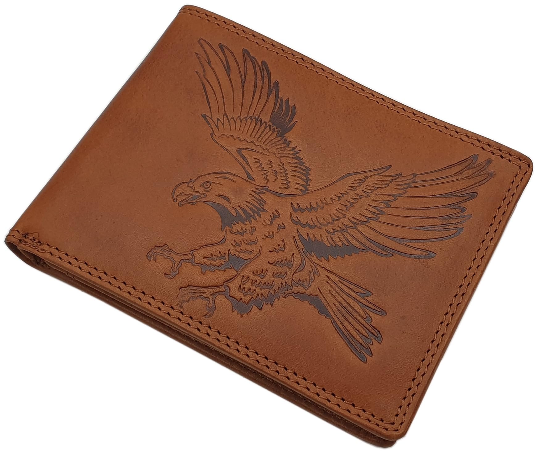 myledershop Herren Geldbörsen Modello 2 formato orizzontale portafoglio RFID cognac