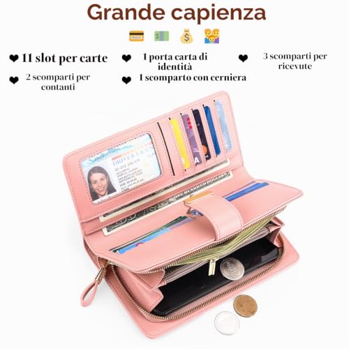 GOIACII WOMEN'S LARGE WALLET portafoglio donna lungo RFID