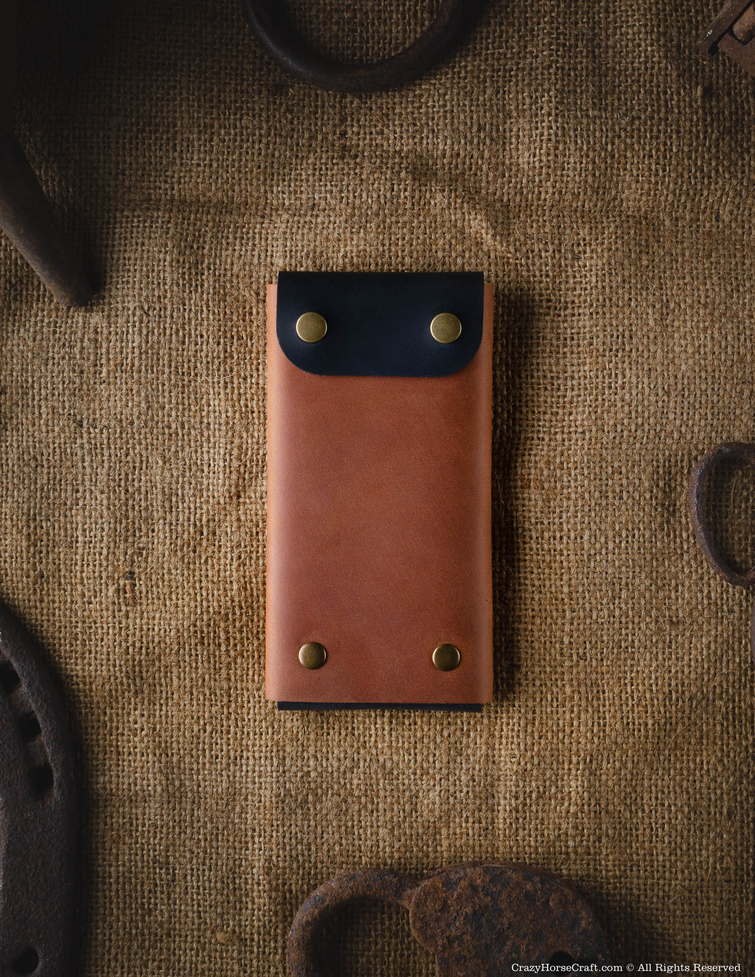 Crazy Horse Craft Minimalist Series portafoglio custodia iPhone Classic Brown
