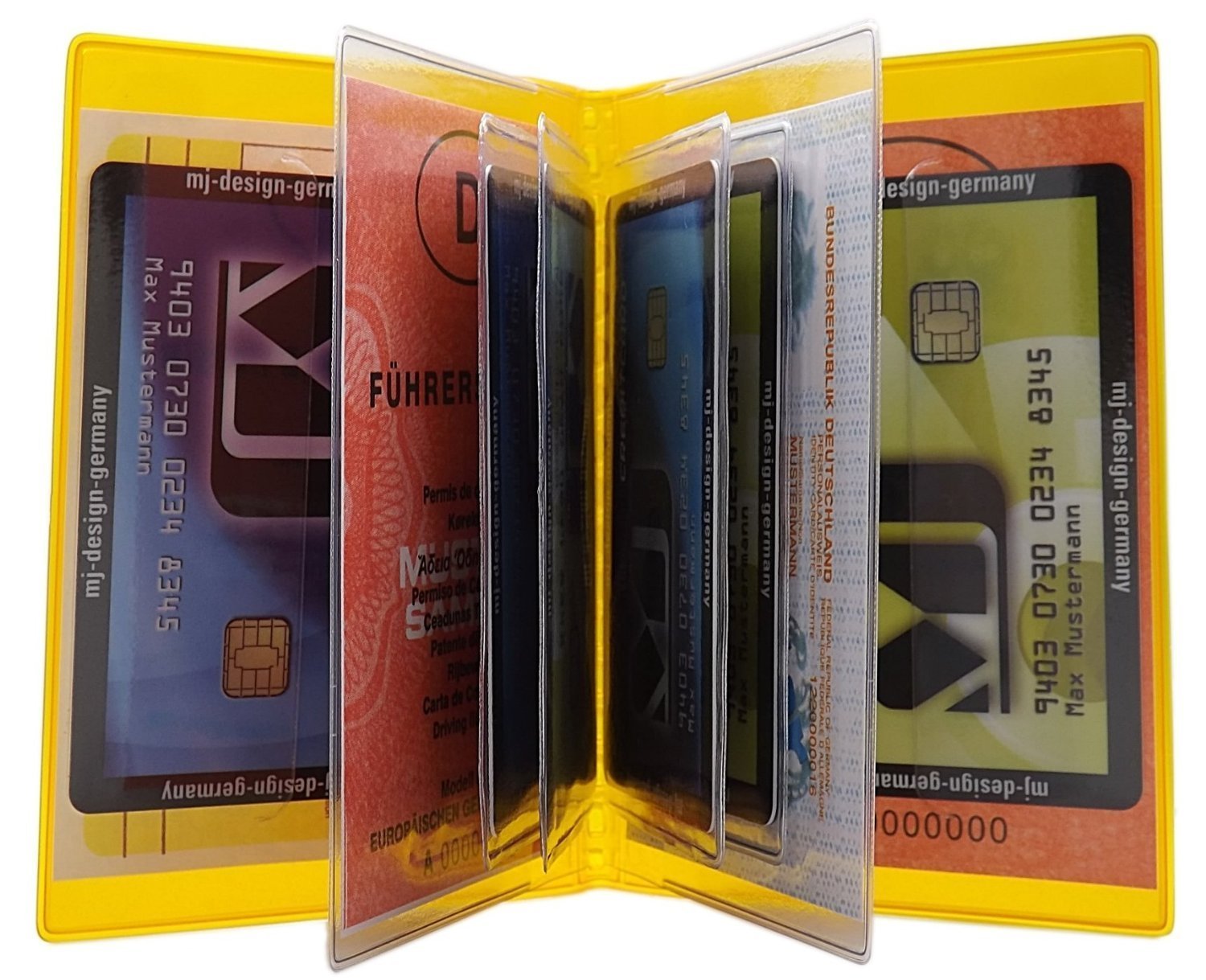 myledershop Karten- und Ausweisetuis custodia carte e documenti gialla