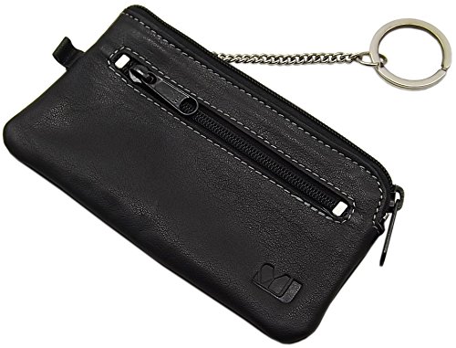 myledershop Schlüsseltaschen portachiavi in pelle di bufalo nero