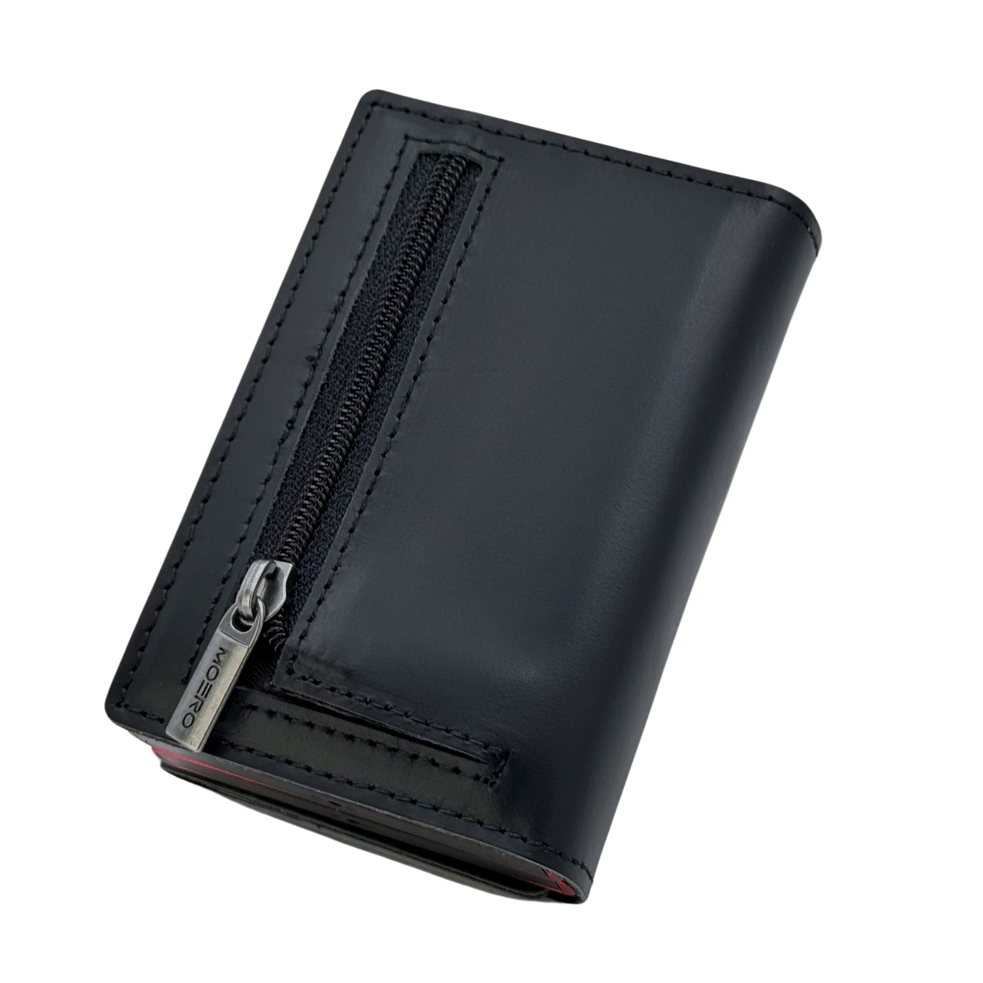 Moero Linea PRO Dual Zip portafoglio nero 15 carte con doppio portacarte