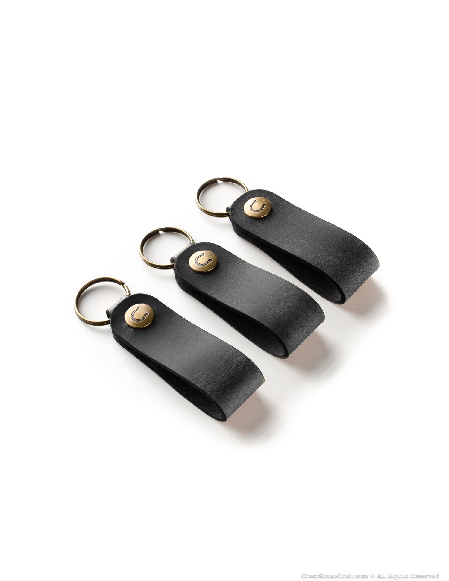 Crazy Horse Craft Key Holders Set Of 3 Veg-Tanned Leather Key Fobs portachiavi