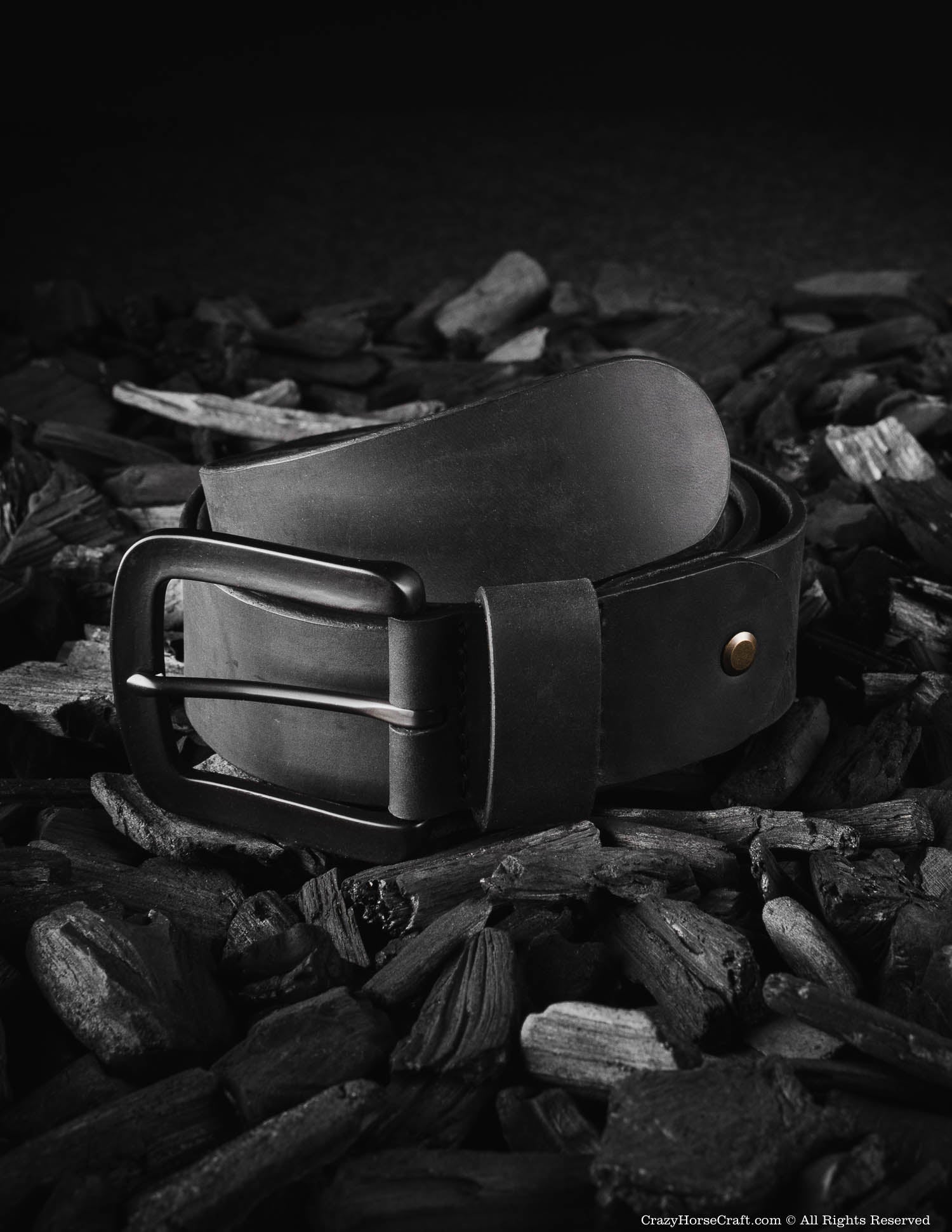 Crazy Horse Craft Belts Vegetable Tanned Leather Belt cintura Carbon Black