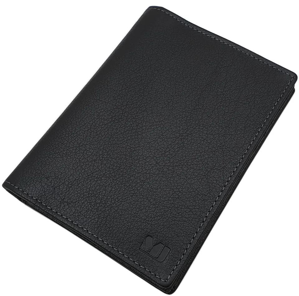 myledershop Herren Geldbörsen portafoglio uomo Nero pelle bufalo RFID NFC