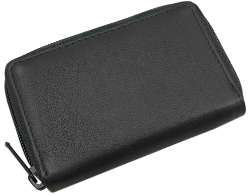 myledershop Kredit- und Visitenkartenetuis Vacchetta porta carte 13 scomparti nero RFID