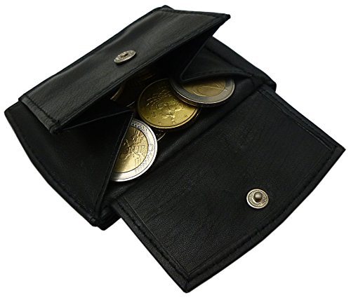 myledershop Münzbörsen MJ-Design-Germany portamonete nero pelle vitello