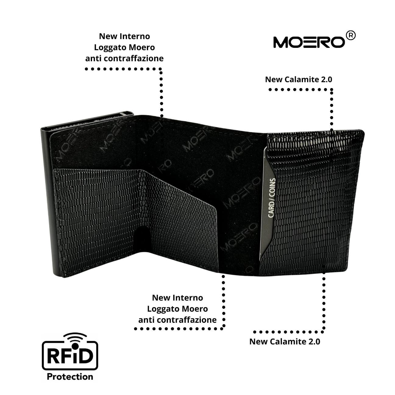 Moero Linea PRO PRO Snake Portafoglio Nero RFID stampa Snake