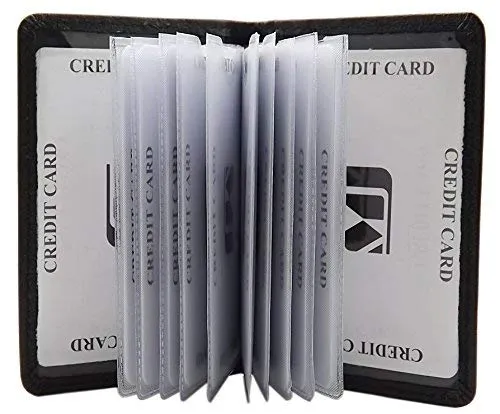 myledershop Kredit- und Visitenkartenetuis porta carte nero RFID NFC pelle bufalo