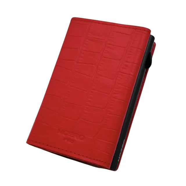 Moero Linea PRO PRO Croco portafoglio rosso effetto coccodrillo
