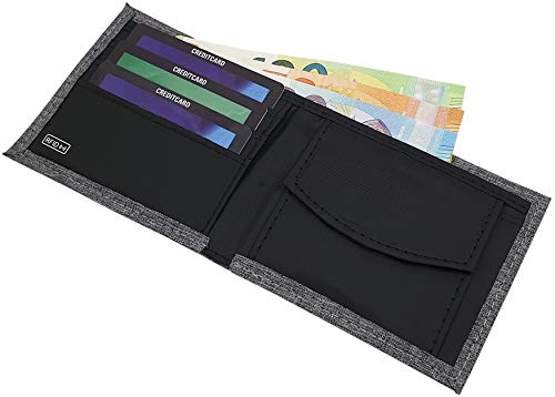 myledershop Herren Geldbörsen portafoglio orizzontale grigio RFID NFC