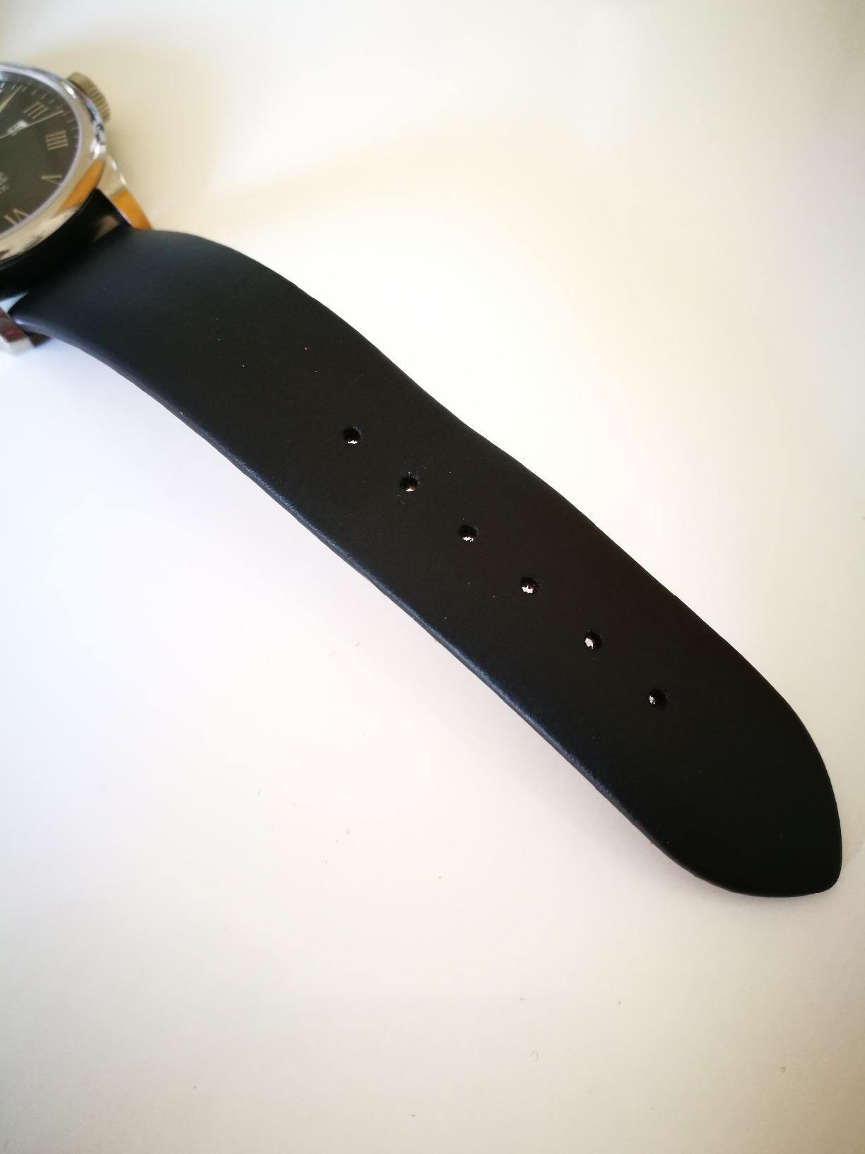 myledershop Uhrenarmbänder cinturino orologio 19 mm nero in vitello