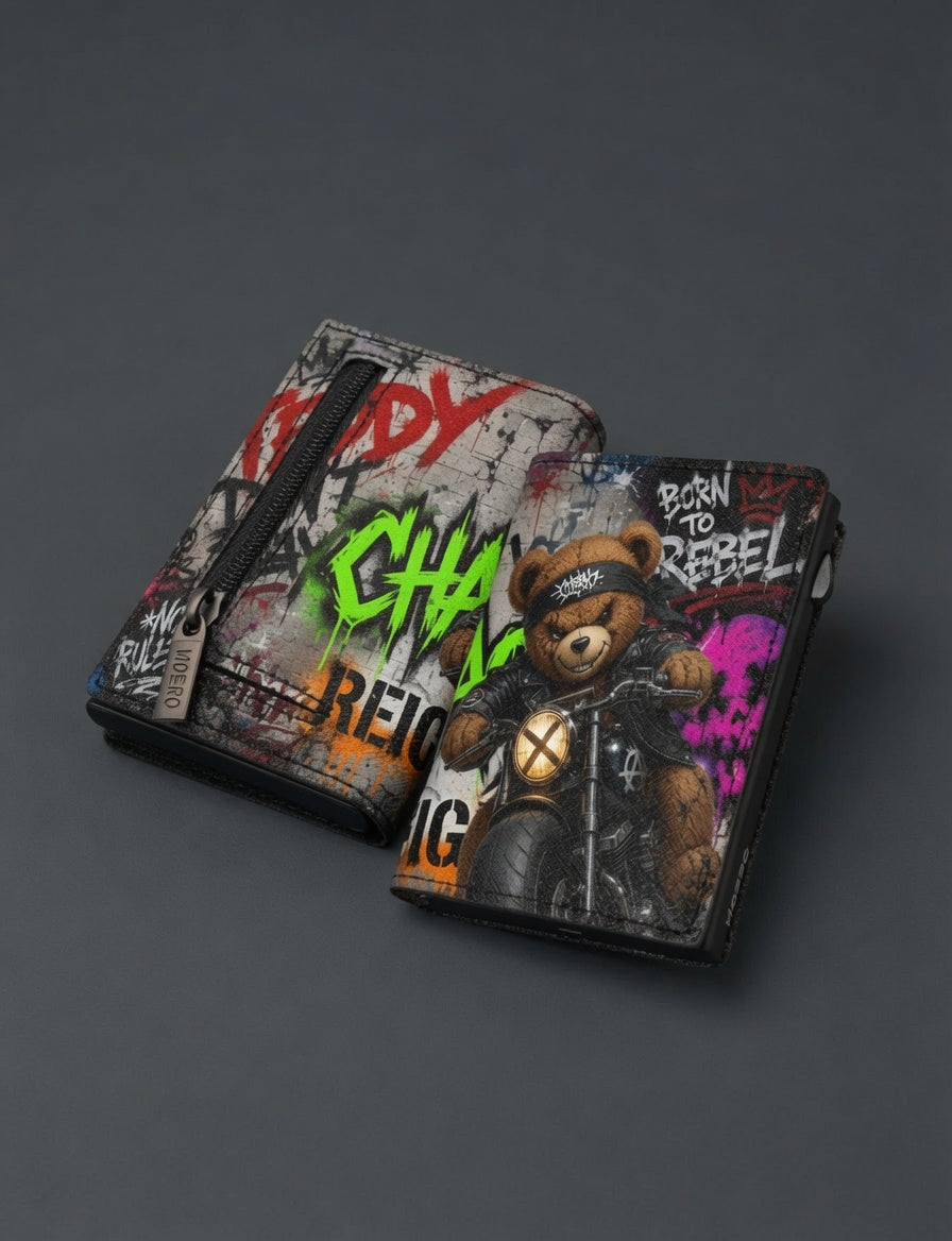 Moero Edizioni Speciali Pro Teddy Rebel portafoglio con zip RFID