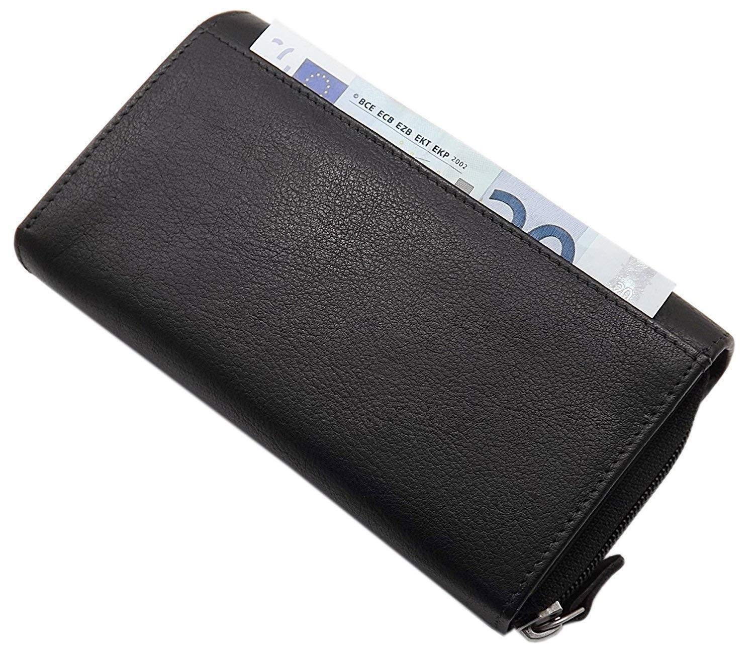 myledershop Damen Geldbörsen Grande portafoglio di pelle per donna portafoglio 5 colori RFID