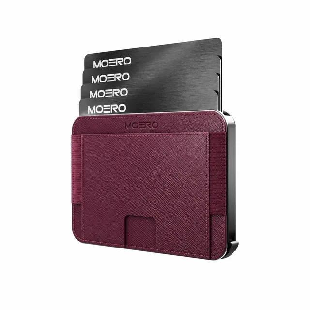 Moero Linea M2 M2 Pro Saffiano Borgogna MagSafe Wallet RFID