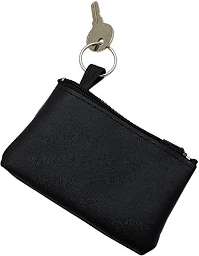 myledershop Schlüsselanhänger Custodia per chiavi dell'auto portachiavi nero ecopelle