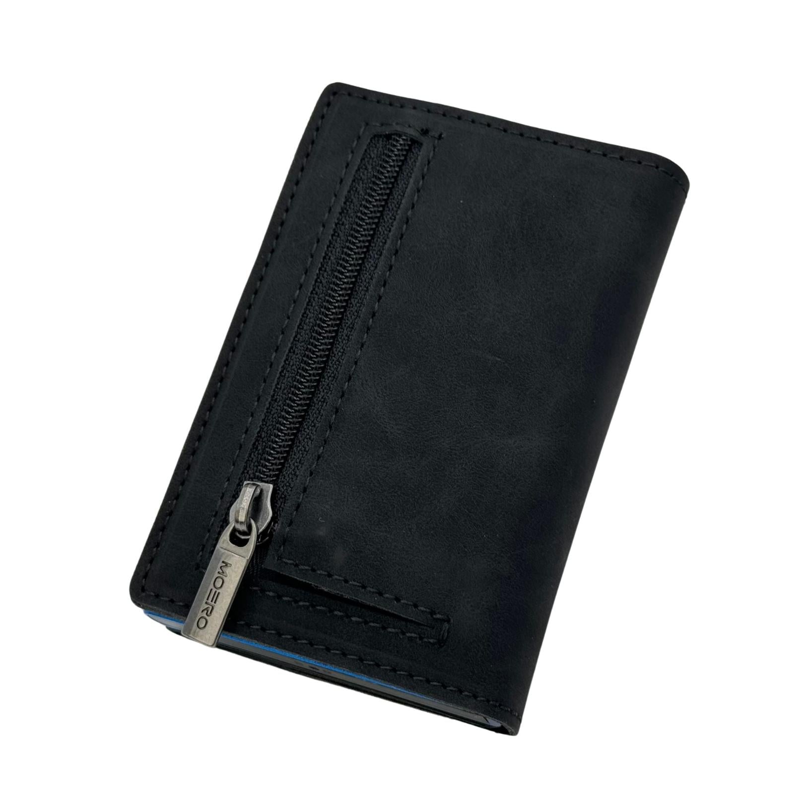 Moero Linea PRO PRO Zip portafoglio nero vegan con portamonete zip