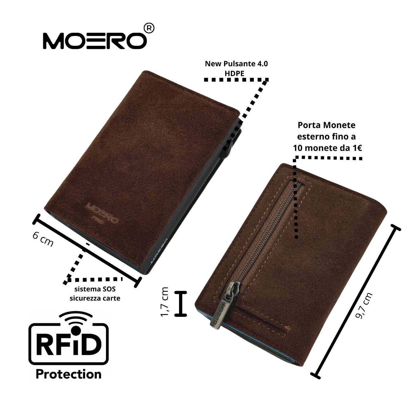 Moero Linea PRO PRO Zip SUPERIOR Portafoglio Marrone RFID