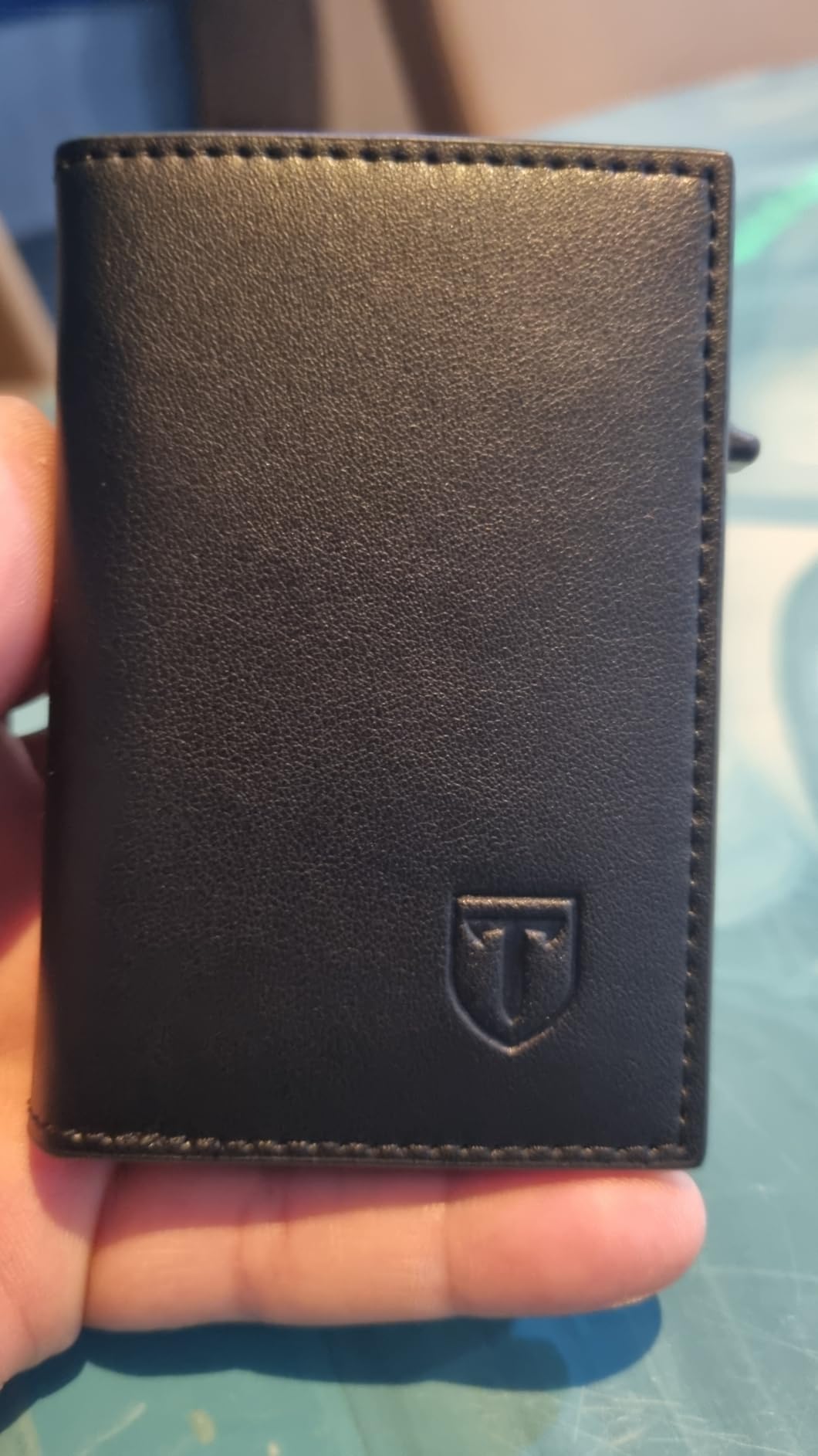 TENBST Card Holder portafoglio uomo Nero RFID con portamonete