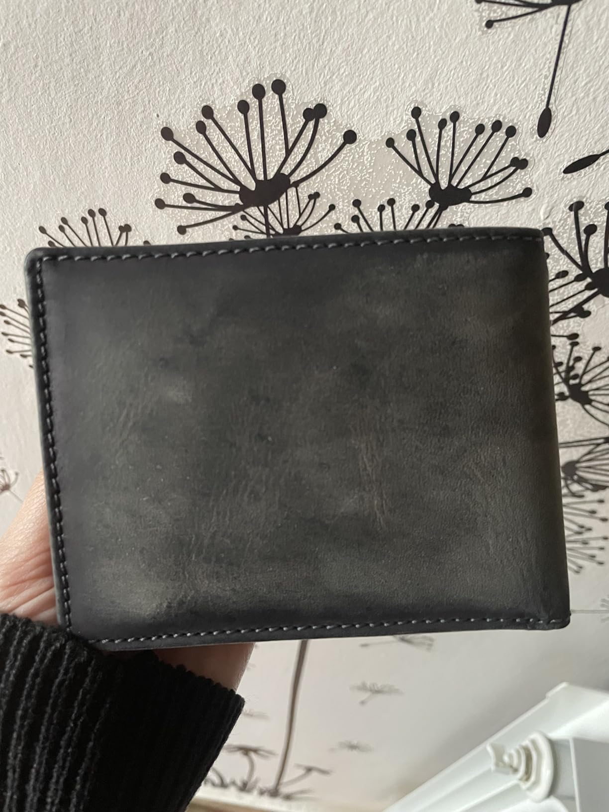 myledershop Herren Geldbörsen Pelle di bufalo portafoglio con teschio marrone RFID