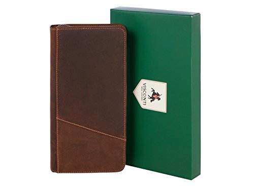 Visconti Toscana 1157 portafoglio da viaggio unisex in pelle Olio Tan