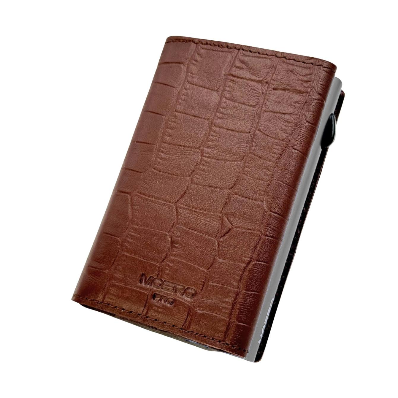 Moero Linea PRO Croco portafoglio marrone effetto coccodrillo RFID