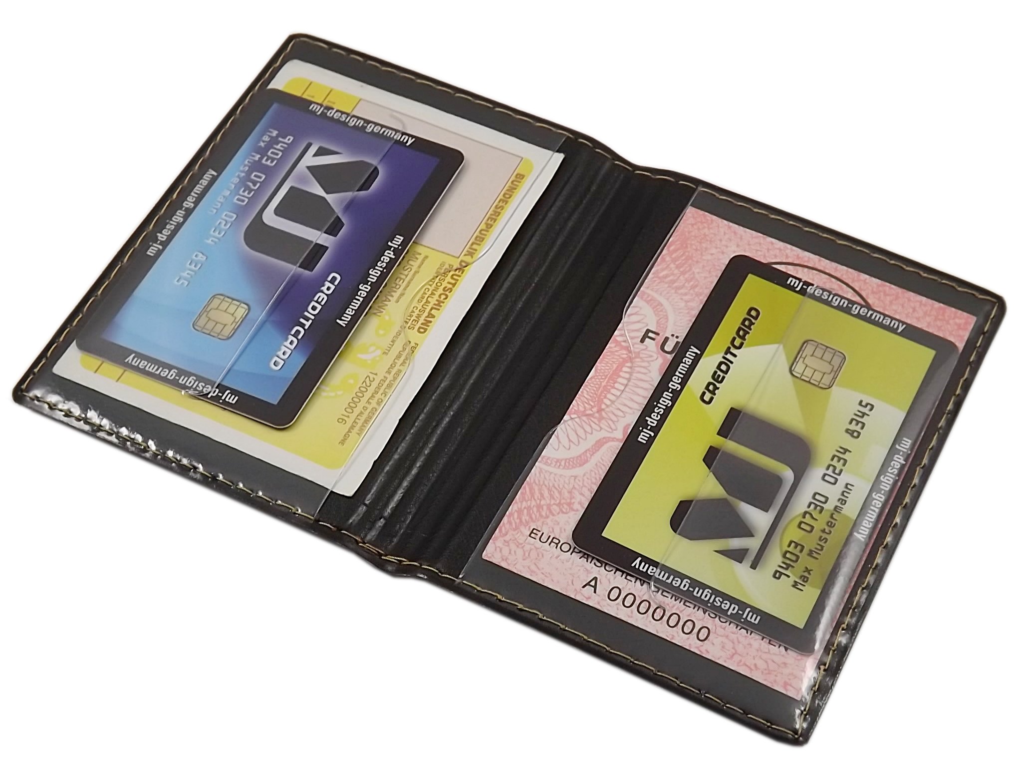 myledershop Karten- und Ausweisetuis porta documenti Design 2 Marrone