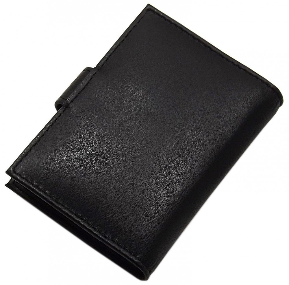 myledershop Kredit- und Visitenkartenetuis XXL portacarte 14 scomparti nero