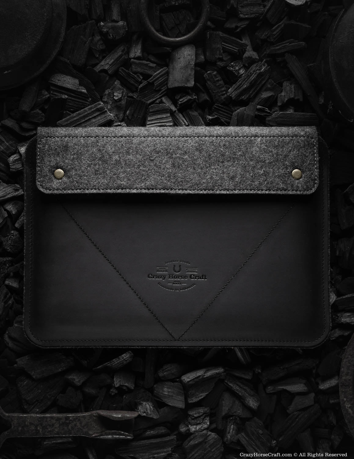 Crazy Horse Craft MacBook Cases Custodia MacBook Air 13 pollici carbone nero in pelle