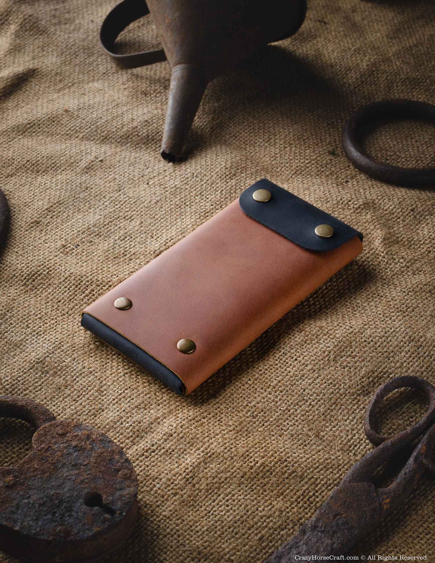 Crazy Horse Craft Minimalist Series portafoglio custodia iPhone Classic Brown