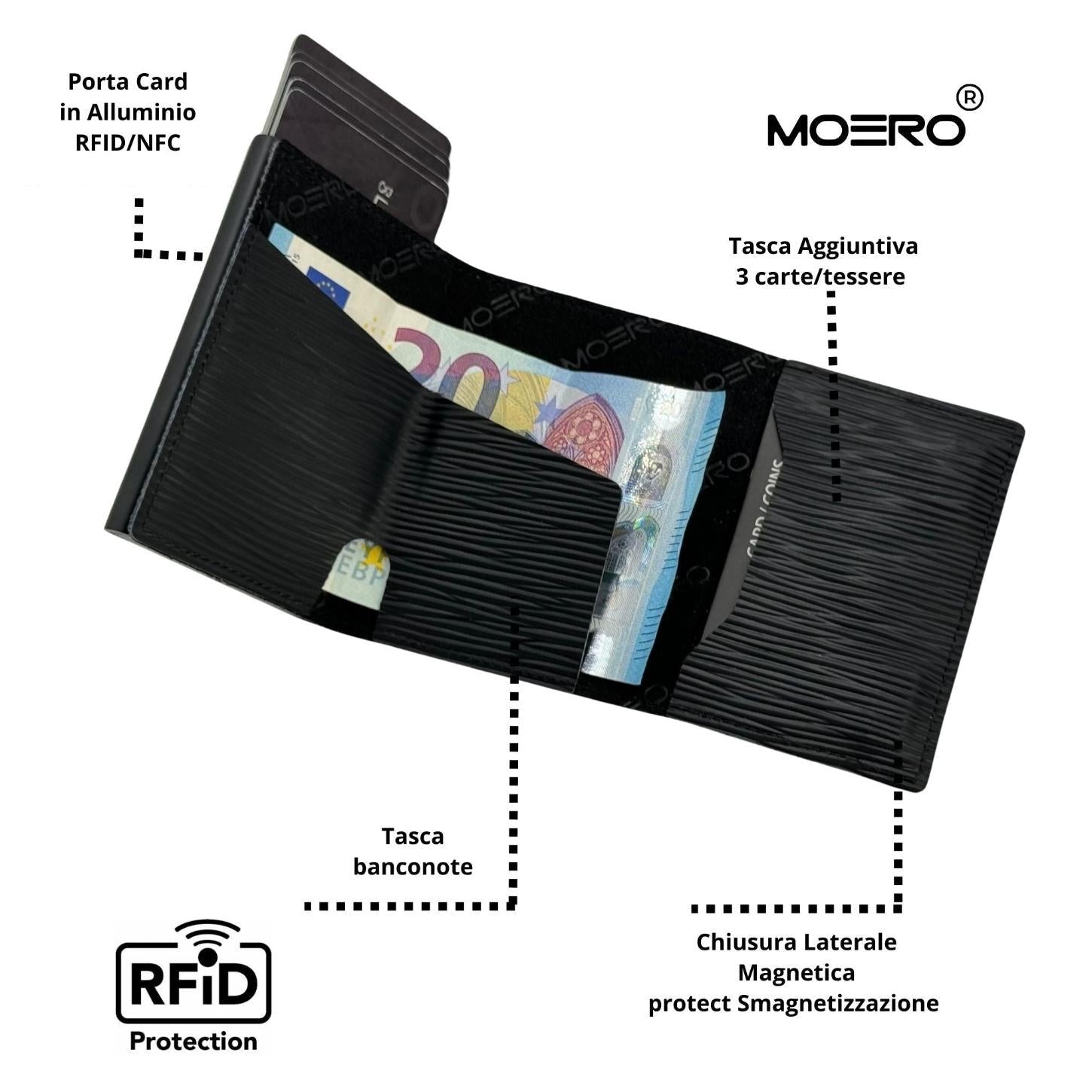 Moero Linea PRO PRO EPI portafoglio nero RFID