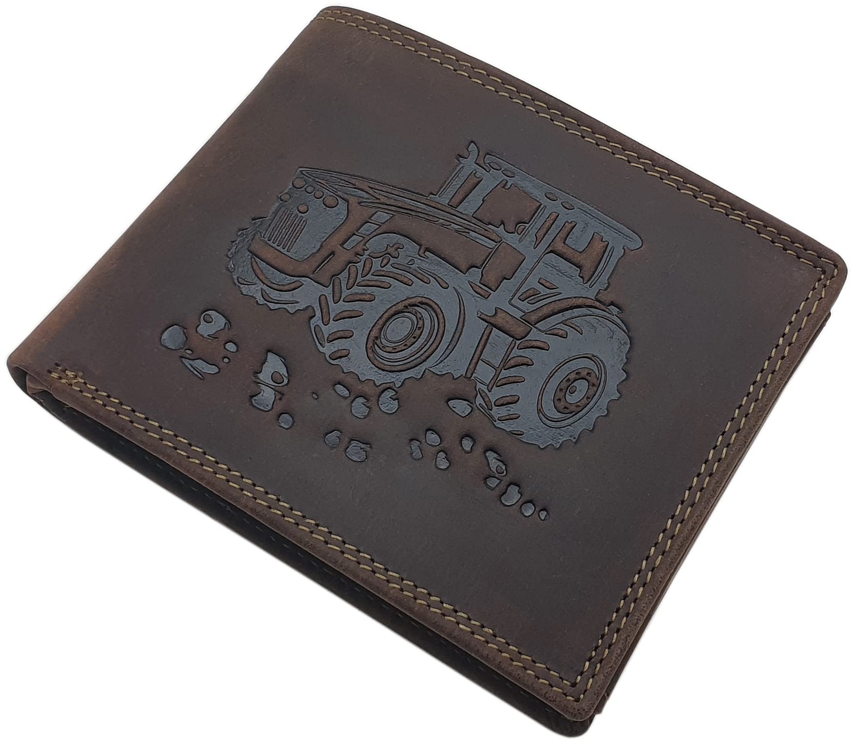 myledershop Herren Geldbörsen portafoglio bufalo orizzontale nero RFID