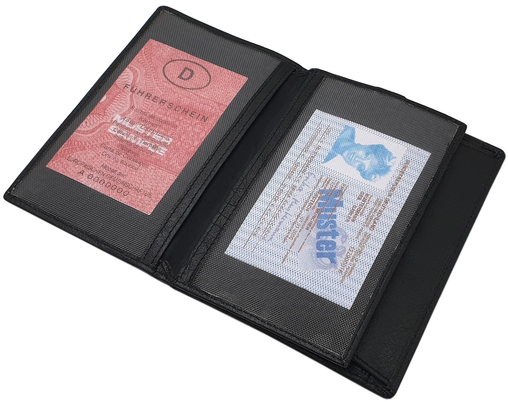 myledershop Herren Geldbörsen portafoglio uomo Nero pelle bufalo RFID NFC