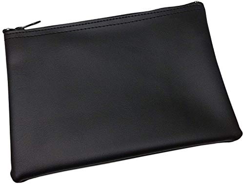 myledershop Banktaschen XL Portafoglio per banconote portafoglio nero con cerniera