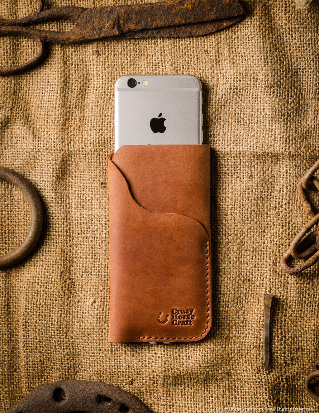 Crazy Horse Craft Phone Cases custodia portafoglio iPhone Classic Brown