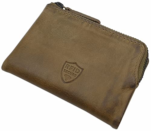 myledershop Herren Geldbörsen portafoglio oliva RFID NFC