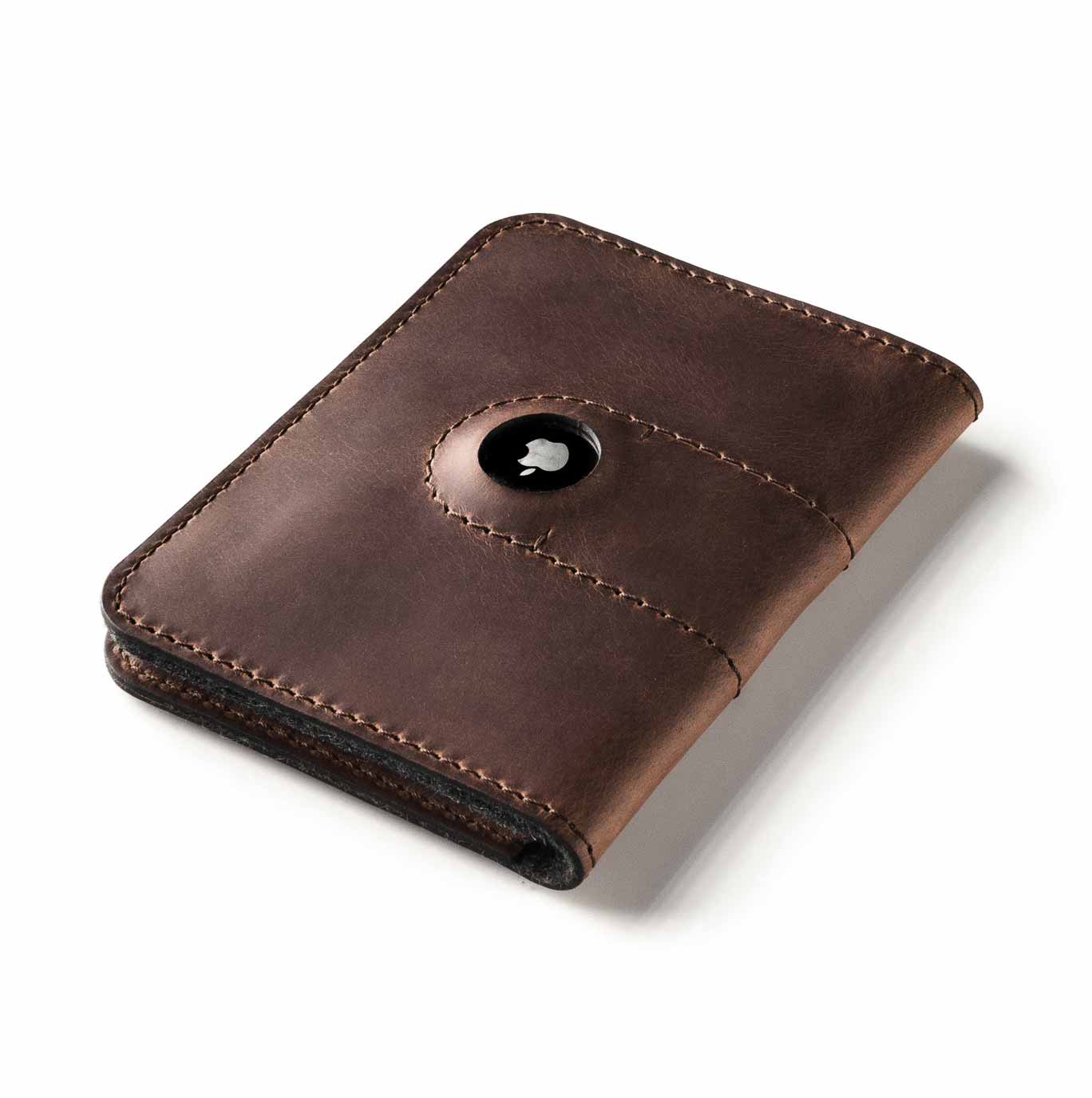 Crazy Horse Craft Wallets & Card Holders Veg-Tanned Leather AirTag Passport Wallet Classic Brown
