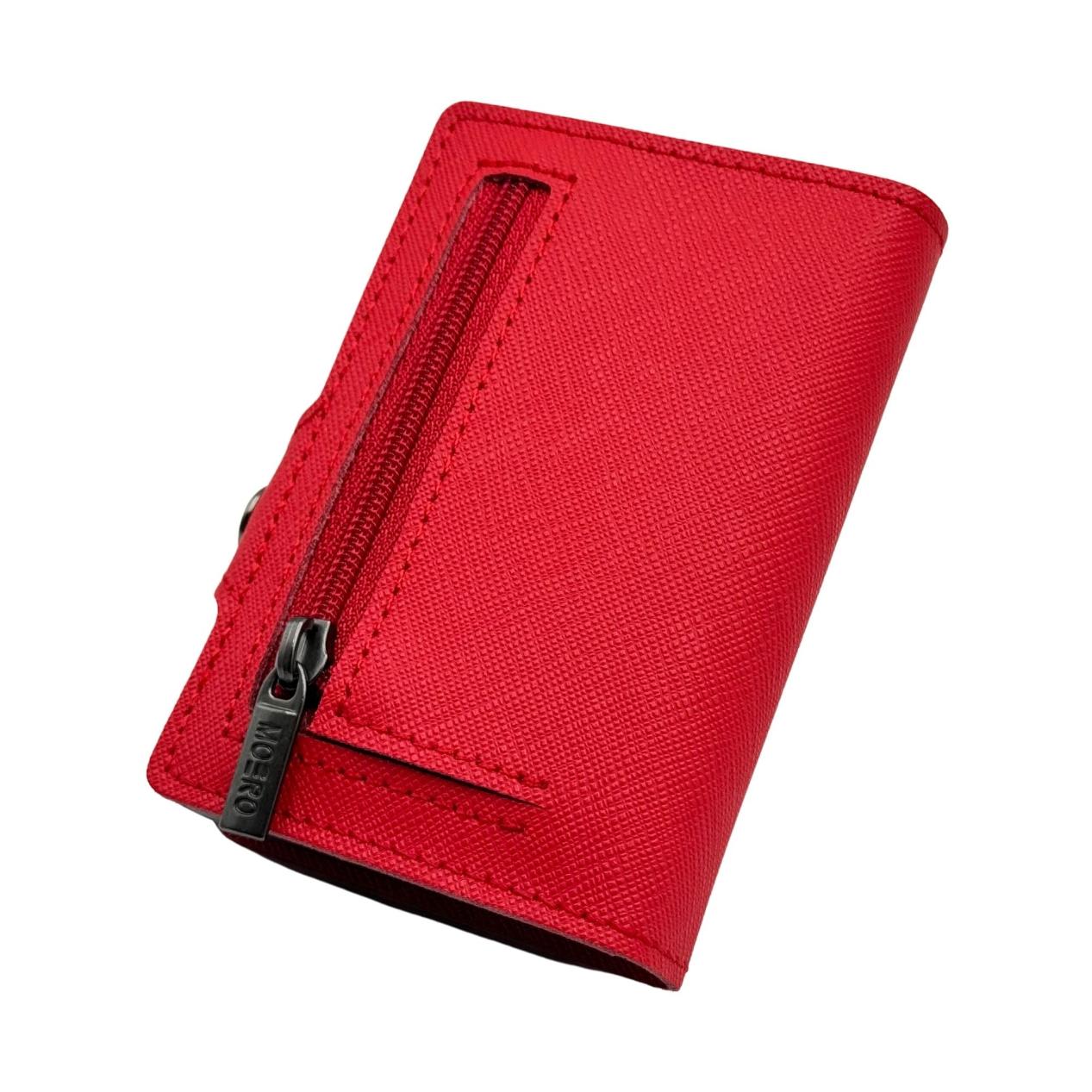 Moero Linea Classic Classic Zip portafoglio rosso con portamonete RFID